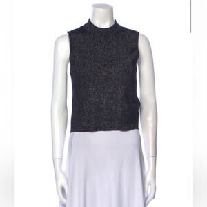 House of Harlow 1960 Sweater Black Shimmer Sleeveless  Sweater Size L